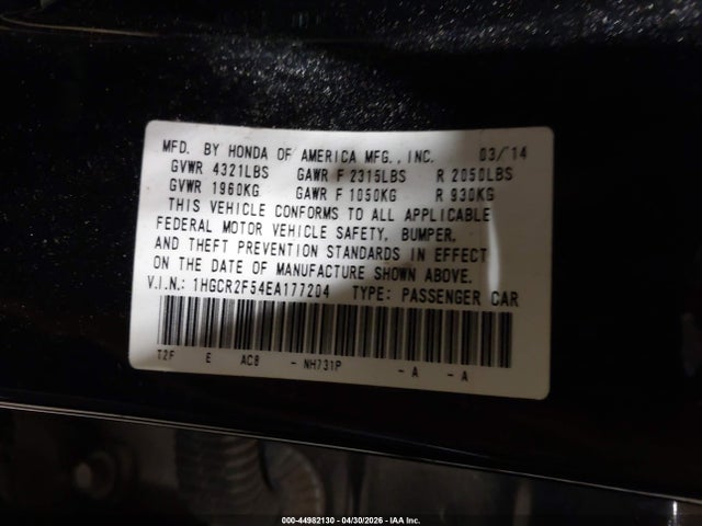 Aukcja sprzedaży 2014 Honda Accord Sport, vin: 1HGCR2F54EA177204, numer aukcji: 44982130