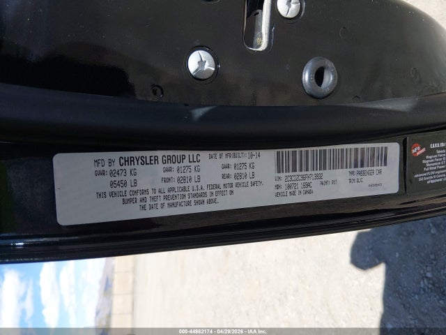 44982174 :رقم المزاد ، 2C3CDZC96FH713932 vin ، 2015 Dodge Challenger Srt Hellcat مزاد بيع