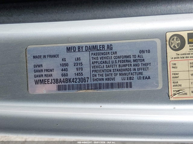 Продаж на аукціоні авто 2011 Smart Fortwo Passion/pure, vin: WMEEJ3BA4BK423067, номер лоту: 44982207