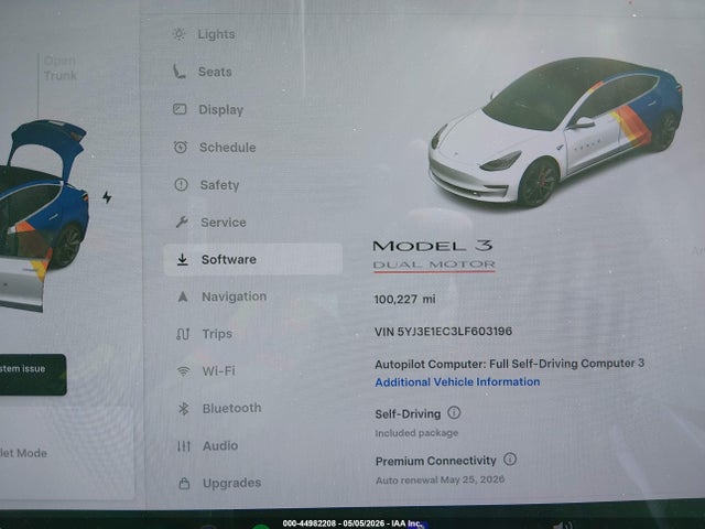 Aukcja sprzedaży 2020 Tesla Model 3 Performance Dual Motor All-wheel Drive, vin: 5YJ3E1EC3LF603196, numer aukcji: 44982208