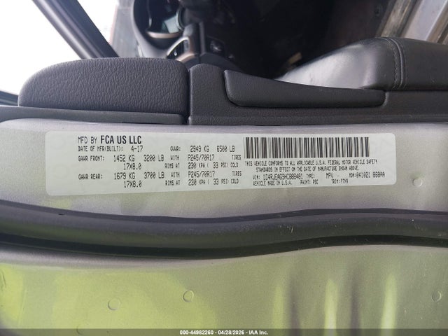 Продаж на аукціоні авто 2017 Jeep Grand Cherokee Laredo 4x2, vin: 1C4RJEAG9HC888481, номер лоту: 44982260
