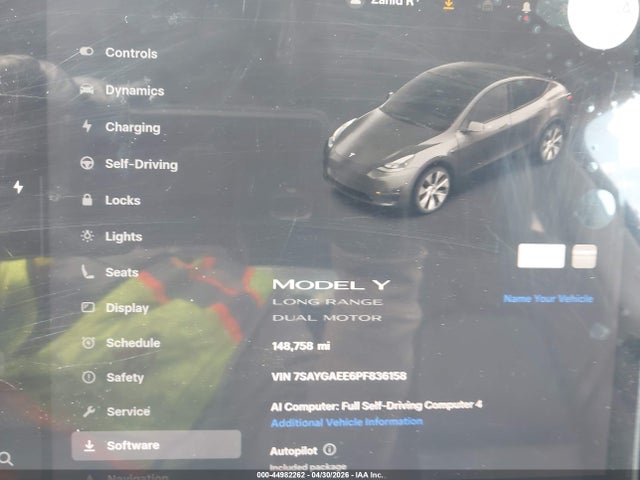 2023 Tesla Model Y Awd/long Range Dual Motor All-wheel Drive მანქანა იყიდება აუქციონზე, vin: 7SAYGAEE6PF836158, აუქციონის ნომერი: 44982262