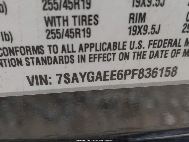 2023 Tesla Model Y Awd/long Range Dual Motor All-wheel Drive მანქანა იყიდება აუქციონზე, vin: 7SAYGAEE6PF836158, აუქციონის ნომერი: 44982262