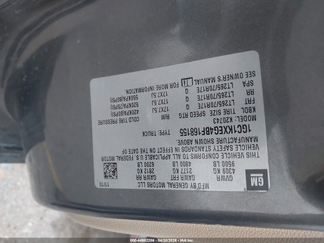 2011 Chevrolet Silverado 2500hd Lt მანქანა იყიდება აუქციონზე, vin: 1GC1KXEG4BF168155, აუქციონის ნომერი: 44982286