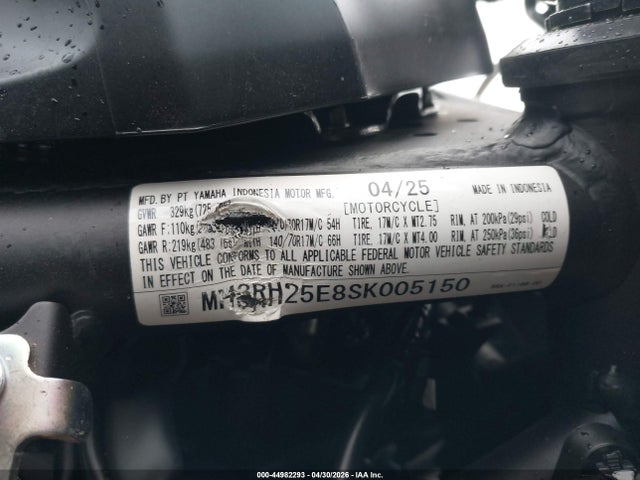 Aukcja sprzedaży 2025 Yamaha Yfz320 A, vin: MH3RH25E8SK005150, numer aukcji: 44982293