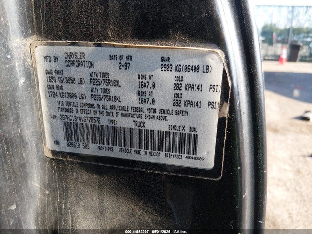 44982297 :رقم المزاد ، 3B7HC13Y4VG776572 vin ، 1997 Dodge Ram 1500 St مزاد بيع