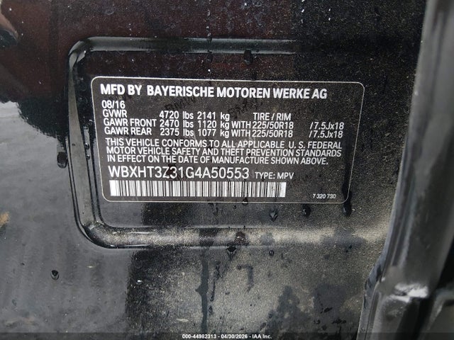 Aukcja sprzedaży 2016 Bmw X1 Xdrive28i, vin: WBXHT3Z31G4A50553, numer aukcji: 44982313