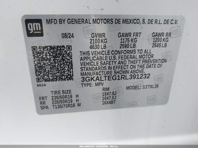 Aukcja sprzedaży 2024 Gmc Terrain Awd Sle, vin: 3GKALTEG1RL391232, numer aukcji: 44982378