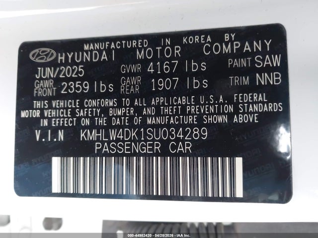 Aukcja sprzedaży 2025 Hyundai Elantra N, vin: KMHLW4DK1SU034289, numer aukcji: 44982420
