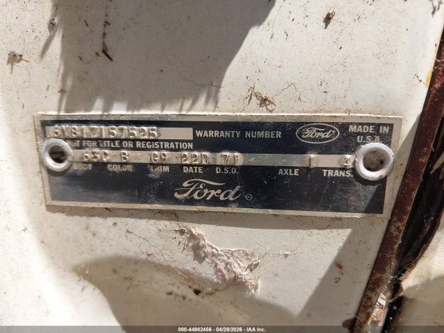 44982456 :رقم المزاد ، 6Y81Z157525 vin ، 1966 Ford Thunderbird مزاد بيع