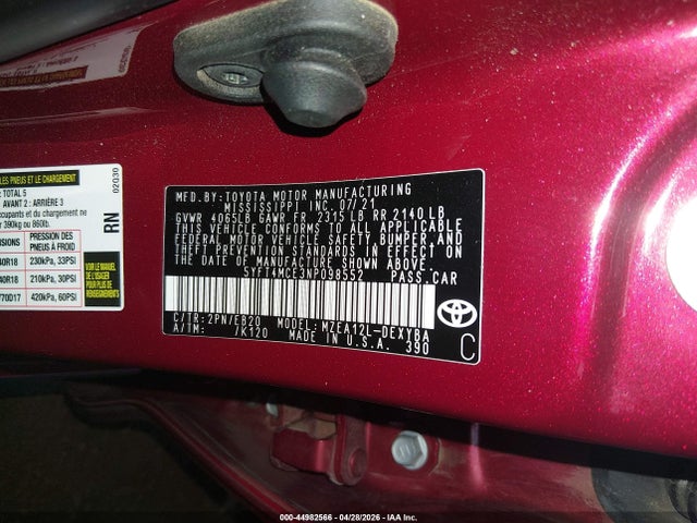 Toyota Corolla Xse 2022 5YFT4MCE3NP098552 Image 9
