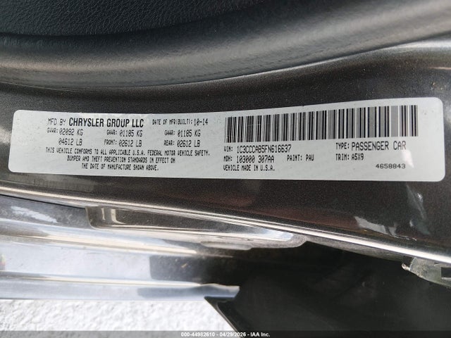 44982610 :رقم المزاد ، 1C3CCCAB5FN616637 vin ، 2015 Chrysler 200 Limited مزاد بيع