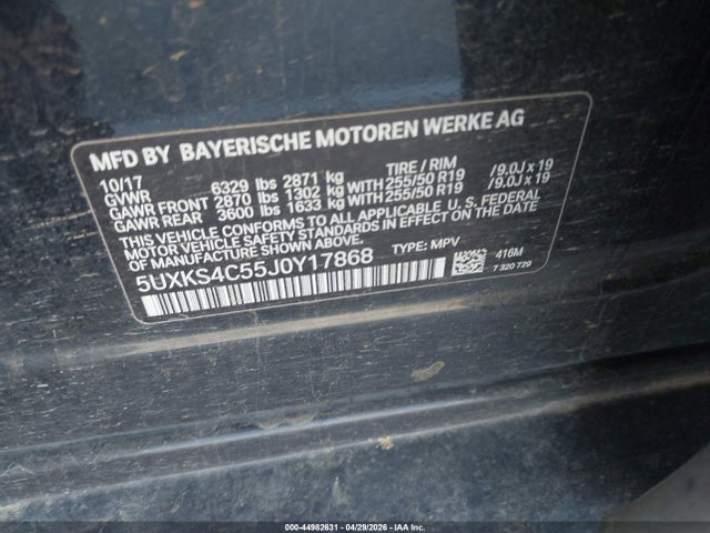BMW X5 Xdrive35d 2018 5UXKS4C55J0Y17868 Image 9