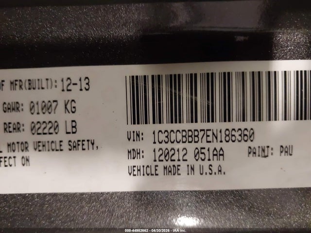 Aukcja sprzedaży 2014 Chrysler 200 Touring, vin: 1C3CCBBB7EN186360, numer aukcji: 44982662