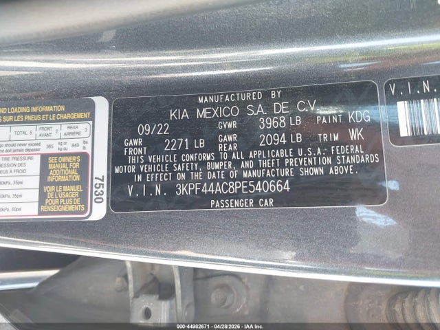 3KPF44AC8PE540664 KIA FORTE GT