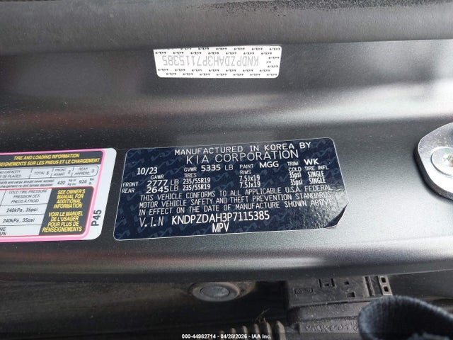 44982714 :رقم المزاد ، KNDPZDAH3P7115385 vin ، 2023 Kia Sportage Plug-in Hybrid X-line Prestige مزاد بيع