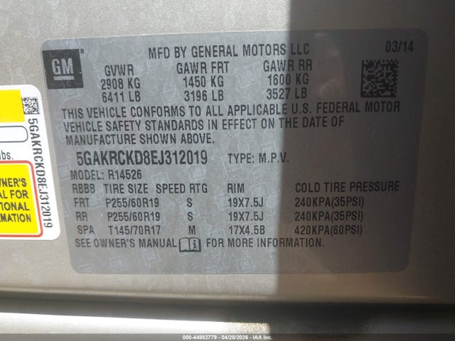5GAKRCKD8EJ312019 Buick Enclave Premium