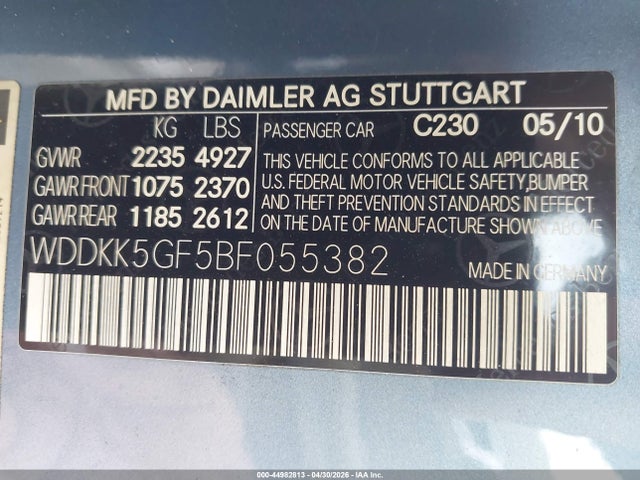 44982813 :رقم المزاد ، WDDKK5GF5BF055382 vin ، 2011 Mercedes-benz E 350 مزاد بيع