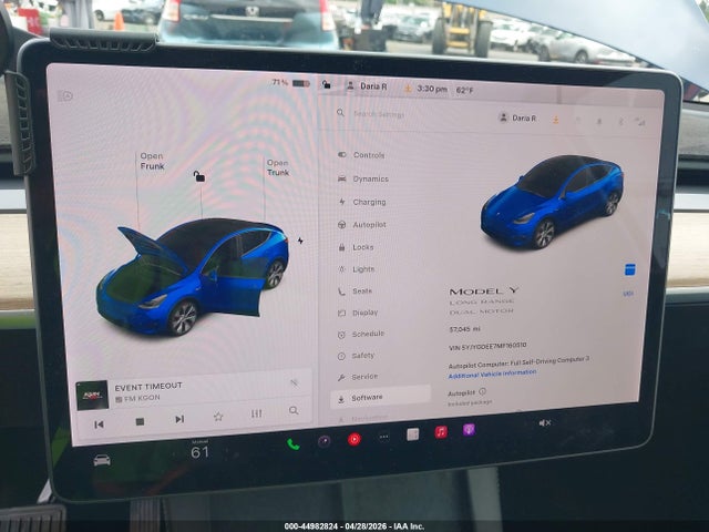 Aukcja sprzedaży 2021 Tesla Model Y Long Range Dual Motor All-wheel Drive, vin: 5YJYGDEE7MF160510, numer aukcji: 44982824