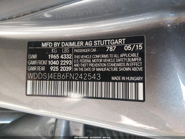 WDDSJ4EB6FN242543 Mercedes-Benz CLA 250
