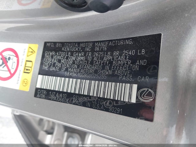 58ABK1GG9GU025255 Lexus ES 350