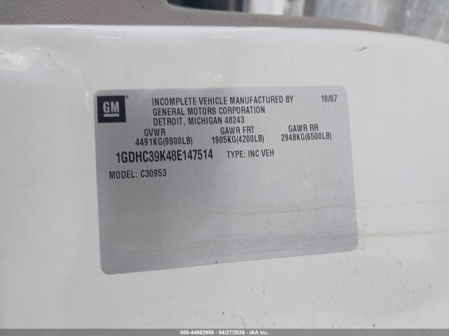 Aukcja sprzedaży 2008 Gmc Sierra 3500hd Sle1, vin: 1GDHC39K48E147514, numer aukcji: 44982958