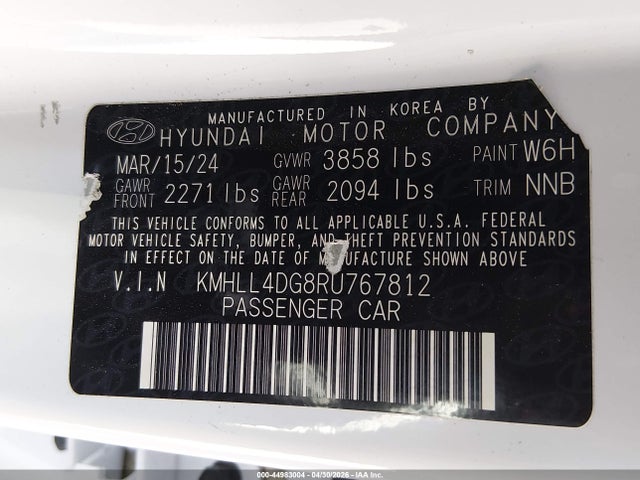 Продажа на аукционе авто 2024 Hyundai Elantra Se, vin: KMHLL4DG8RU767812, номер лота: 44983004