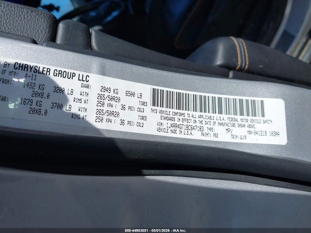Продажа на аукционе авто 2011 Jeep Grand Cherokee Laredo, vin: 1J4RR4GT1BC647183, номер лота: 44983051