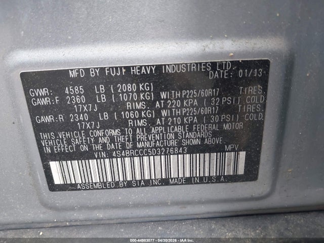 Aukcja sprzedaży 2013 Subaru Outback 2.5i Premium, vin: 4S4BRCCC5D3276843, numer aukcji: 44983077