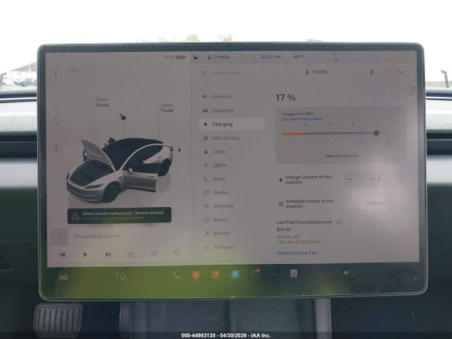 2025 Tesla Model 3 მანქანა იყიდება აუქციონზე, vin: 5YJ3E1EAXSF014580, აუქციონის ნომერი: 44983138