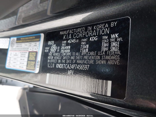 Aukcja sprzedaży 2023 Kia Seltos Sx Turbo, vin: KNDETCA24P7456597, numer aukcji: 44983140