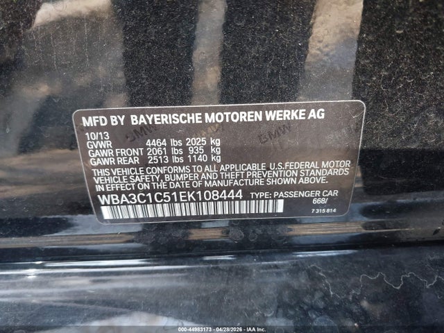Продажа на аукционе авто 2014 Bmw 328i, vin: WBA3C1C51EK108444, номер лота: 44983173