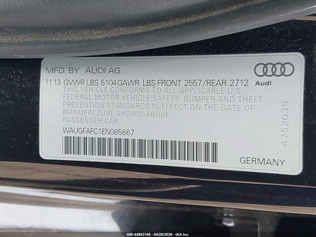 Aukcja sprzedaży 2014 Audi A6 2.0t Premium, vin: WAUGFAFC1EN085667, numer aukcji: 44983180