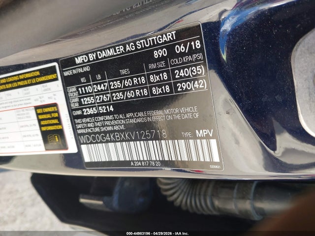 Продажа на аукционе авто 2019 Mercedes-benz Glc 300 4matic, vin: WDC0G4KBXKV125718, номер лота: 44983196