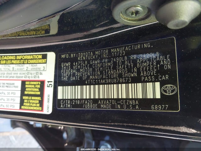 4T1C11AK9RU878673 Toyota CAMRY LE