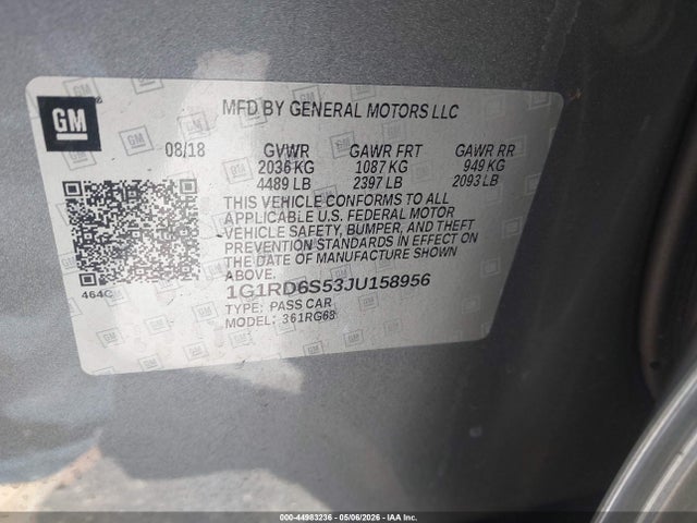 1G1RD6S53JU158956 Chevrolet Volt Premier