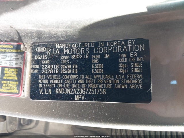 Продаж на аукціоні авто 2016 Kia Soul, vin: KNDJN2A23G7251758, номер лоту: 44983290