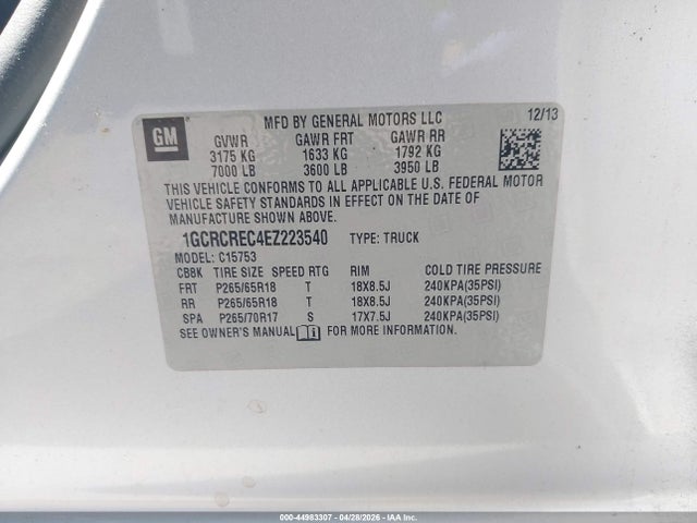 Chevrolet Silverado 1500 1lt 2014 1GCRCREC4EZ223540 Image 9