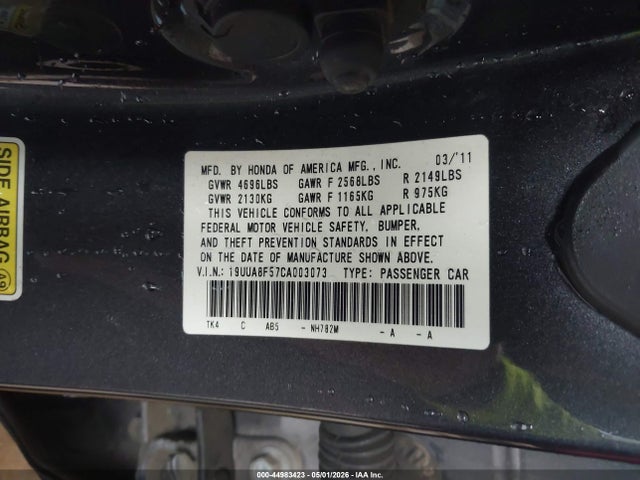 Продажа на аукционе авто 2012 Acura Tl 3.5, vin: 19UUA8F57CA003073, номер лота: 44983423