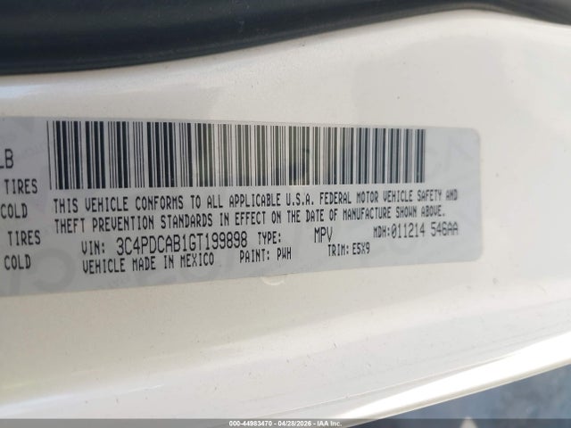 Продажа на аукционе авто 2016 Dodge Journey Se, vin: 3C4PDCAB1GT199898, номер лота: 44983470