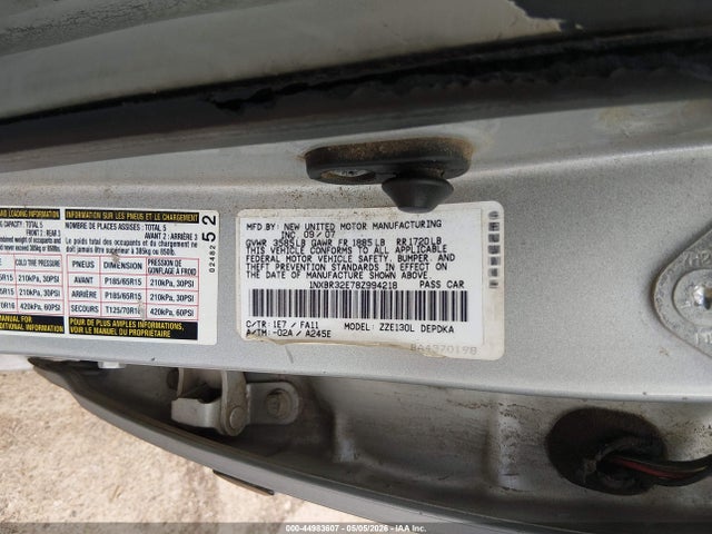Aukcja sprzedaży 2008 Toyota Corolla Ce/le/s, vin: 1NXBR32E78Z994218, numer aukcji: 44983607