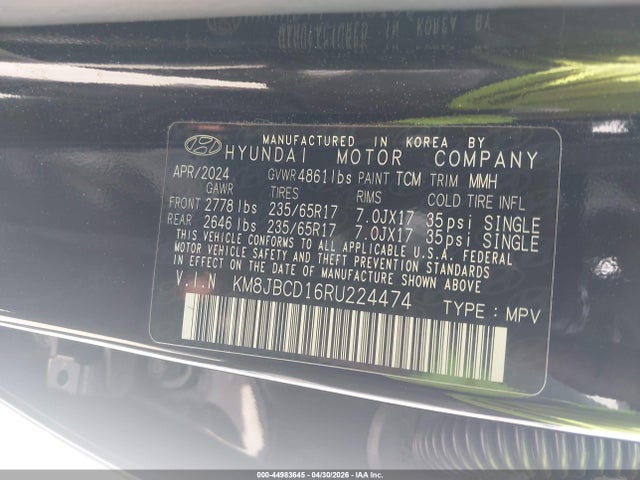 Hyundai Tucson Hybrid Blue 2024 KM8JBCD16RU224474 Image 9