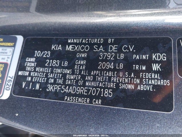 KIA Forte Gt-line 2024 3KPF54AD9RE707185 Image 9
