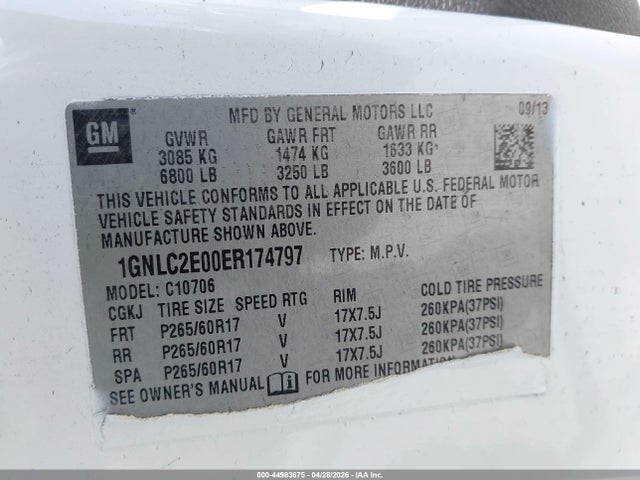 1GNLC2E00ER174797 Chevrolet Tahoe Commercial Fleet