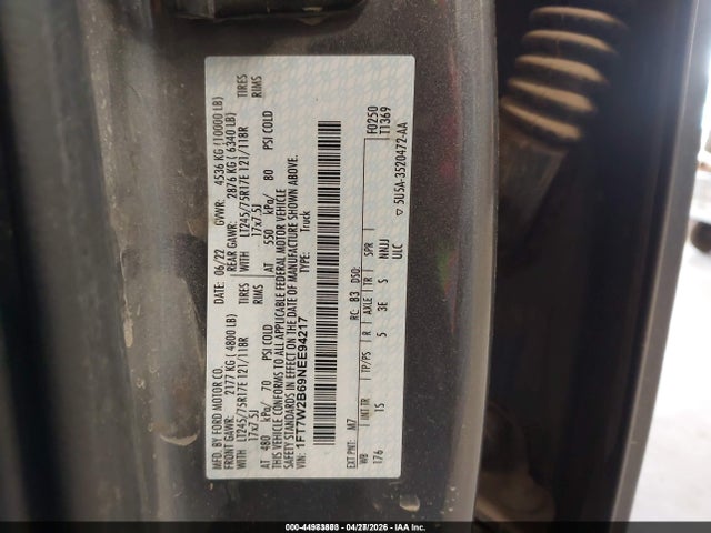 Ford F-250 Xl 2022 1FT7W2B69NEE94217 Image 9