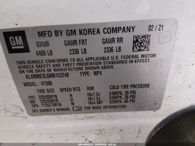 KL4MMESL6MB152248 Buick Encore Gx Awd Select