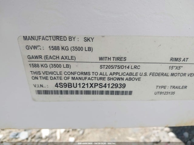 Utility Trailer 2023 4S9BU121XPS412939 Image 9