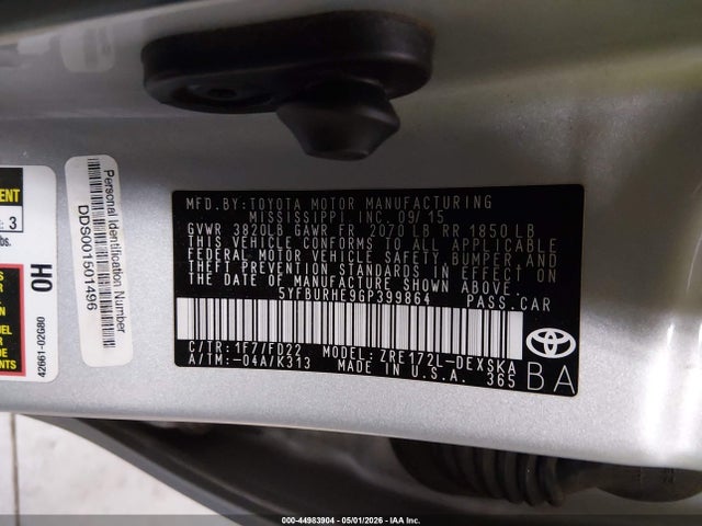 5YFBURHE9GP399864 Toyota Corolla S Plus