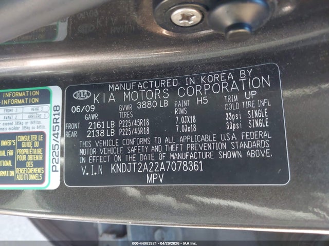 Aukcja sprzedaży 2010 Kia Soul !, vin: KNDJT2A22A7078361, numer aukcji: 44983921