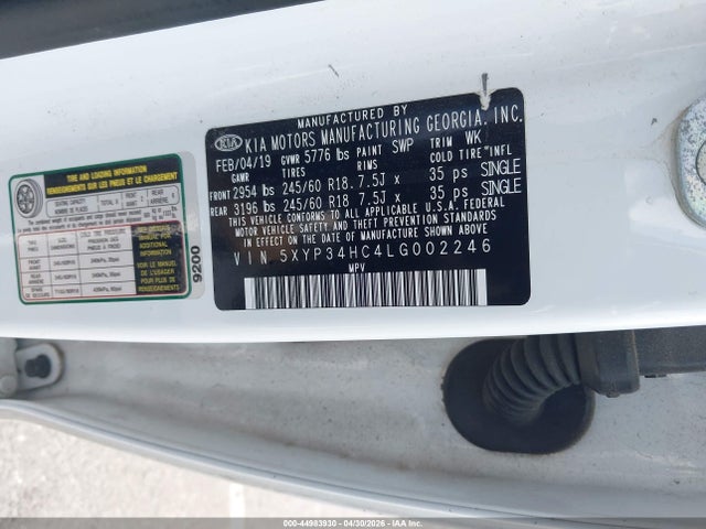KIA Telluride Ex 2020 5XYP34HC4LG002246 Image 9